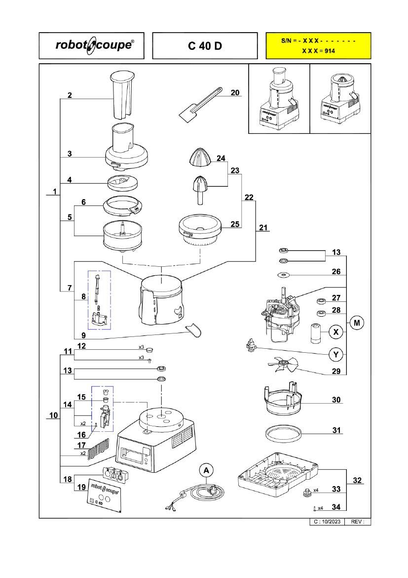 Деталировка Robot Coupe C40 55040D