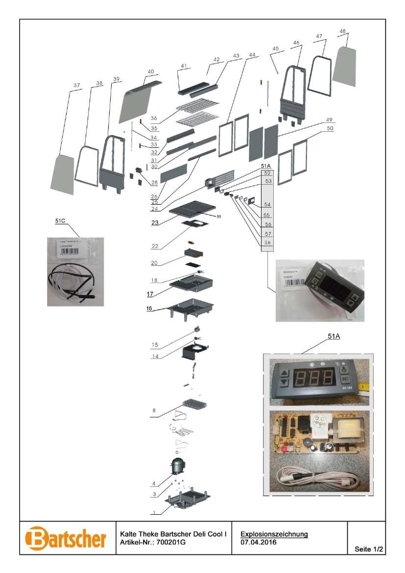 Деталировка Bartscher Deli-Cool I 700201G