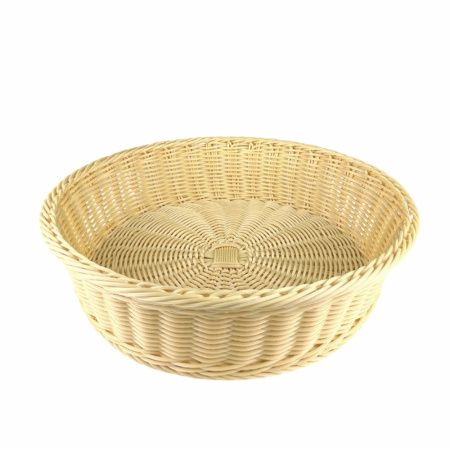 Корзина для хлеба MGprof d=40см h=10см бежевая полиротанг