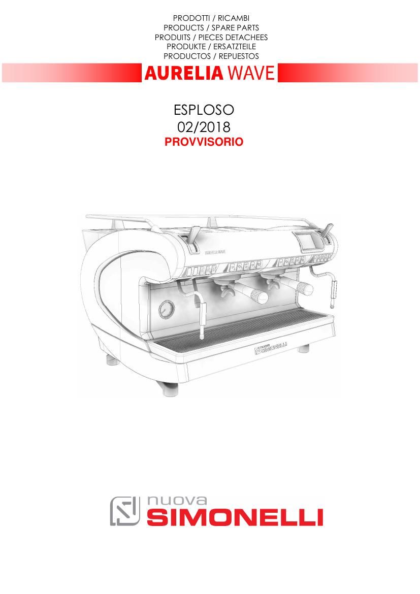 Деталировка Nuova Simonelli Aurelia Wave 2-3 GR (S, V, T3, UX), ред. 2018