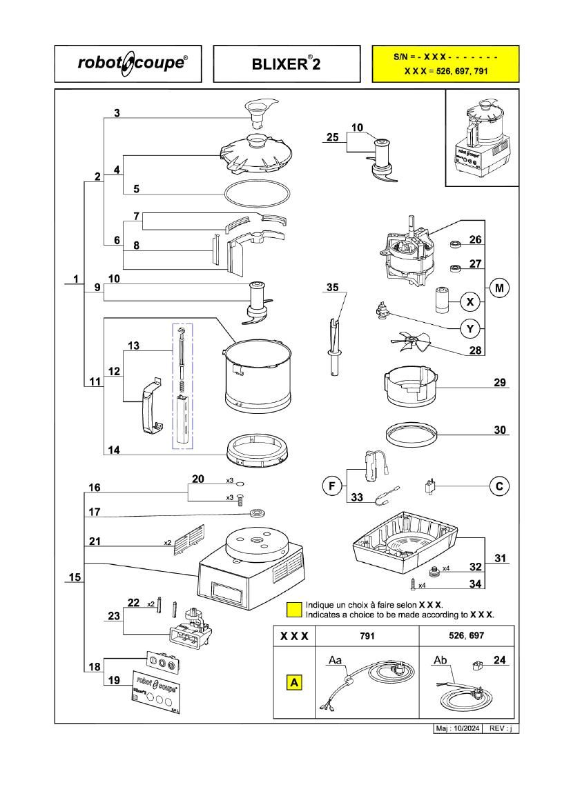 Деталировка Robot Coupe Blixer 2 33228