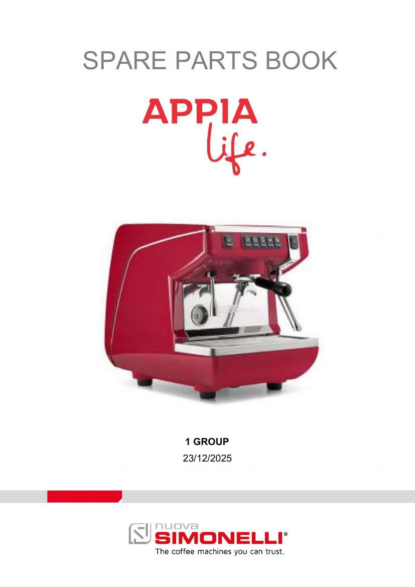 Деталировка Nuova Simonelli Appia Life 1 GR (S, V)