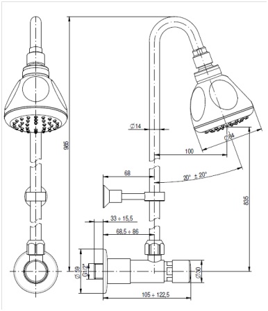 Кран с механическим таймером Monolith ARES016