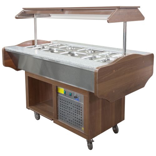 Шведский стол охлаждаемый ПищТех Гранит СОЭП-ШС-Г Орех