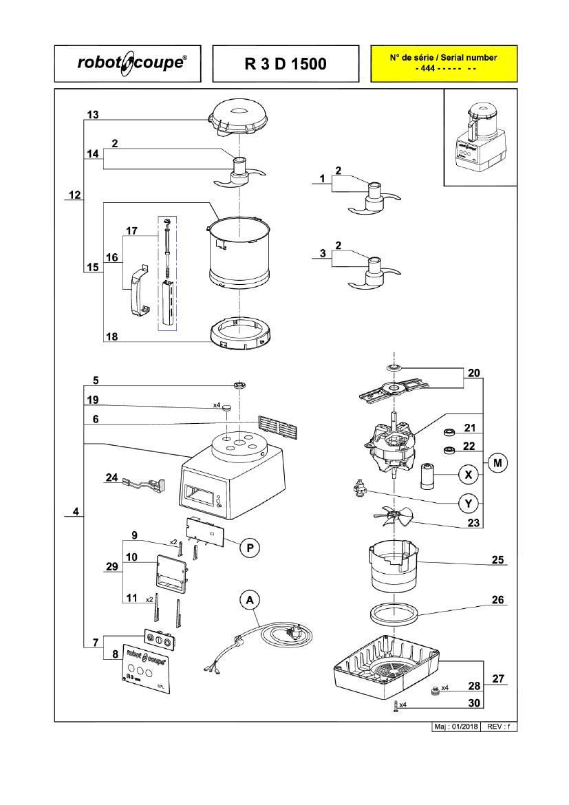 Деталировка Robot Coupe R3-1500 22382