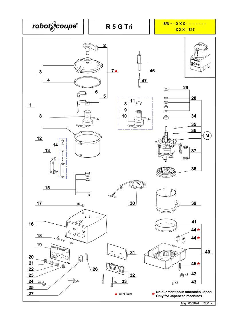 Деталировка Robot Coupe R5G 24614