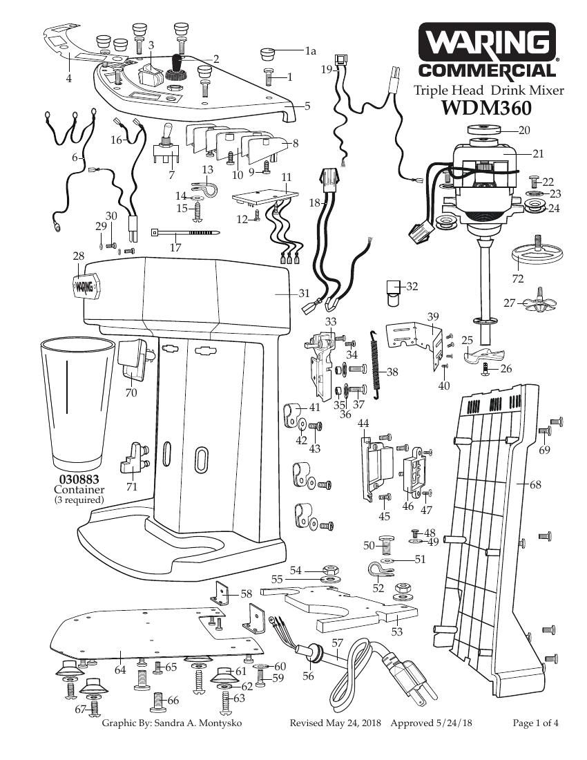 Деталировка Waring WDM360TXE