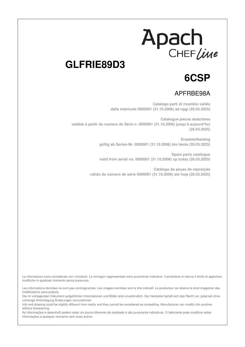 Деталировка Apach Chef Line GLFRIE89D36CSP