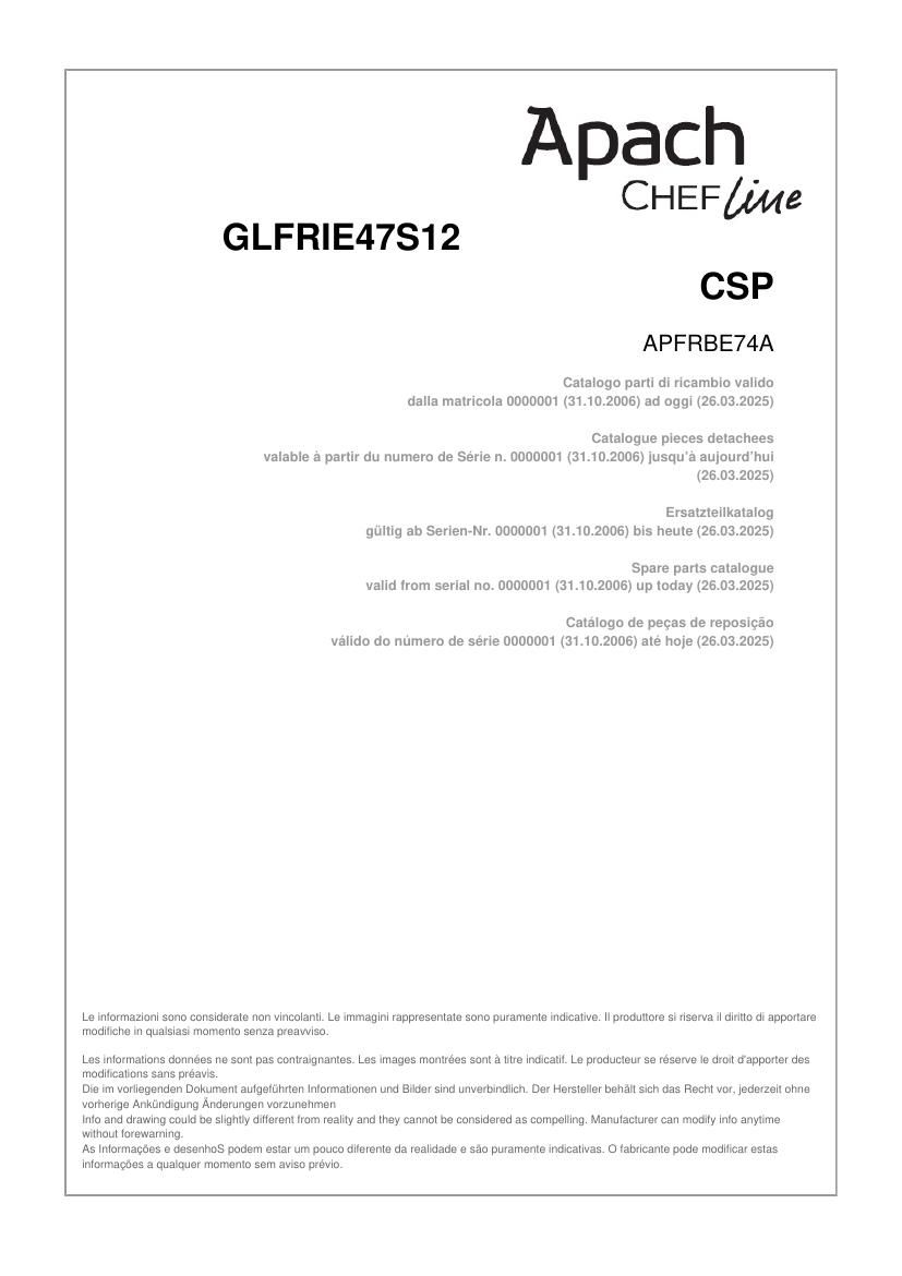 Деталировка Apach Chef Line GLFRIE47S12CSP