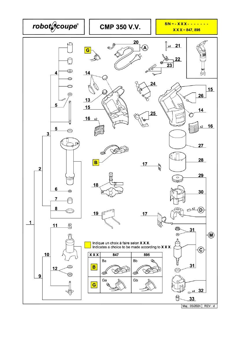 Деталировка Robot Coupe CMP350 34250B