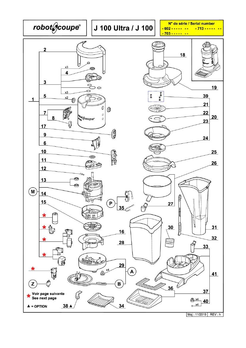 Деталировка Robot Coupe J100 56100B