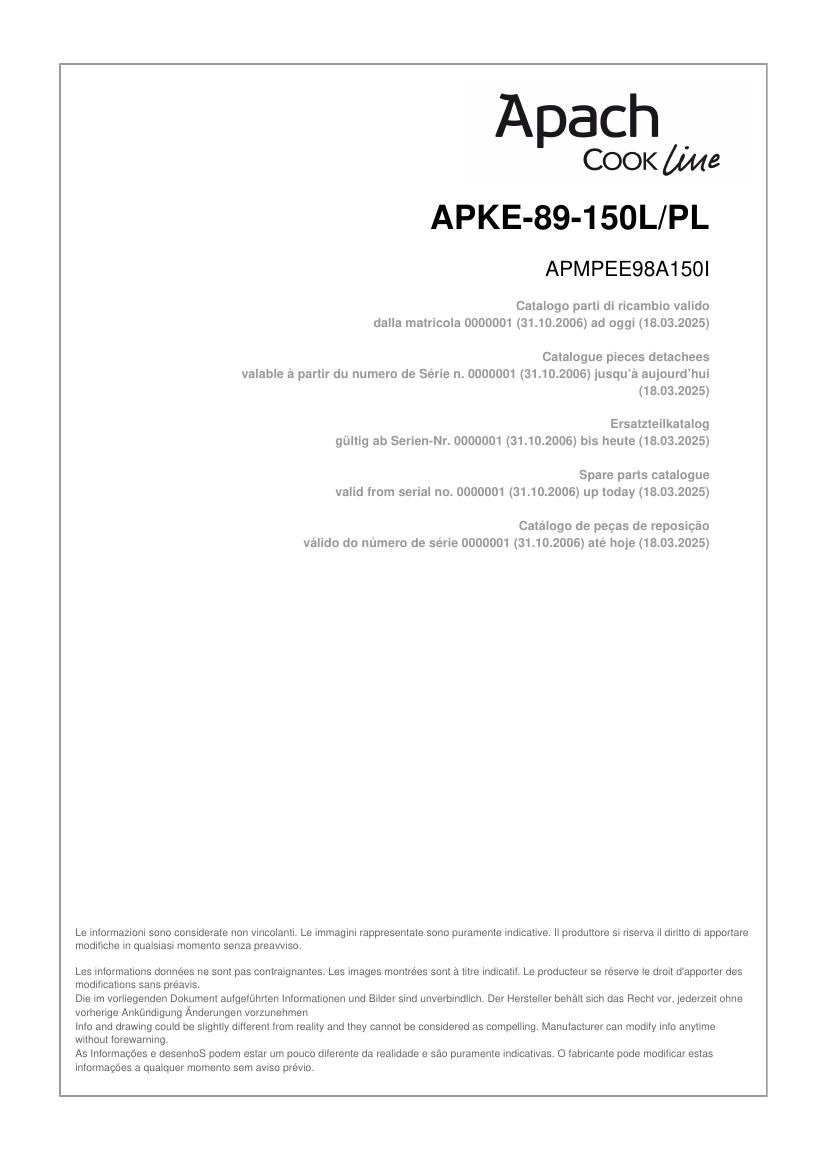 Деталировка Apach Chef Line GLKE89I150P