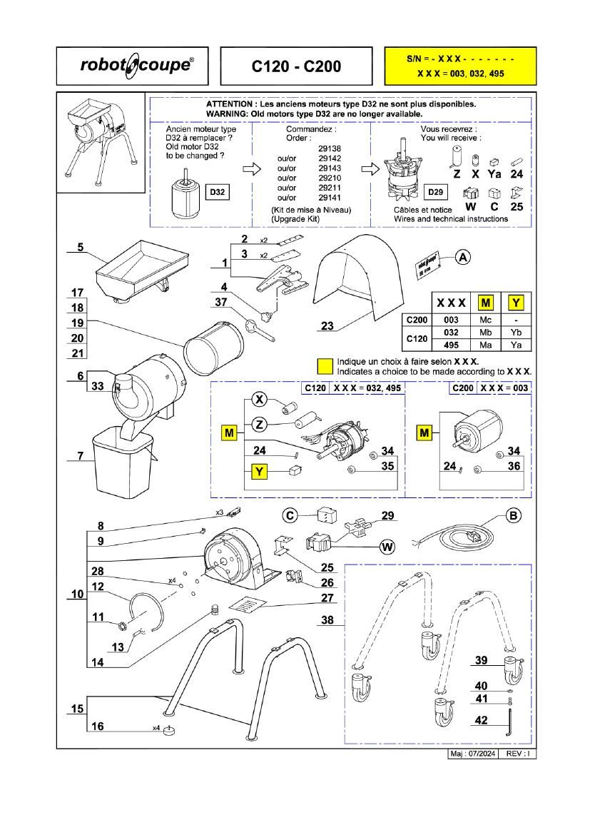 Деталировка Robot Coupe C120 55011