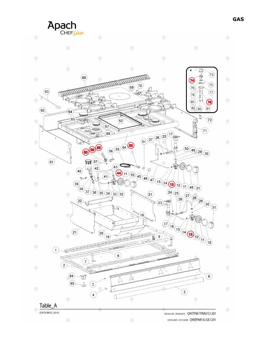 Деталировка Apach Chef Line LRSTG129R4CS