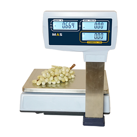 Весы торговые MAS MR1-15P со стойкой (RS-232)