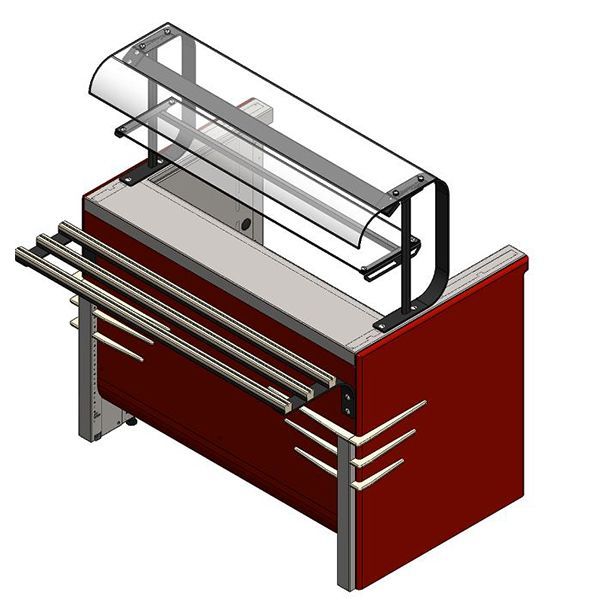 Прилавок нейтральный П-образный RV11A Case 805x700x1320(860)мм