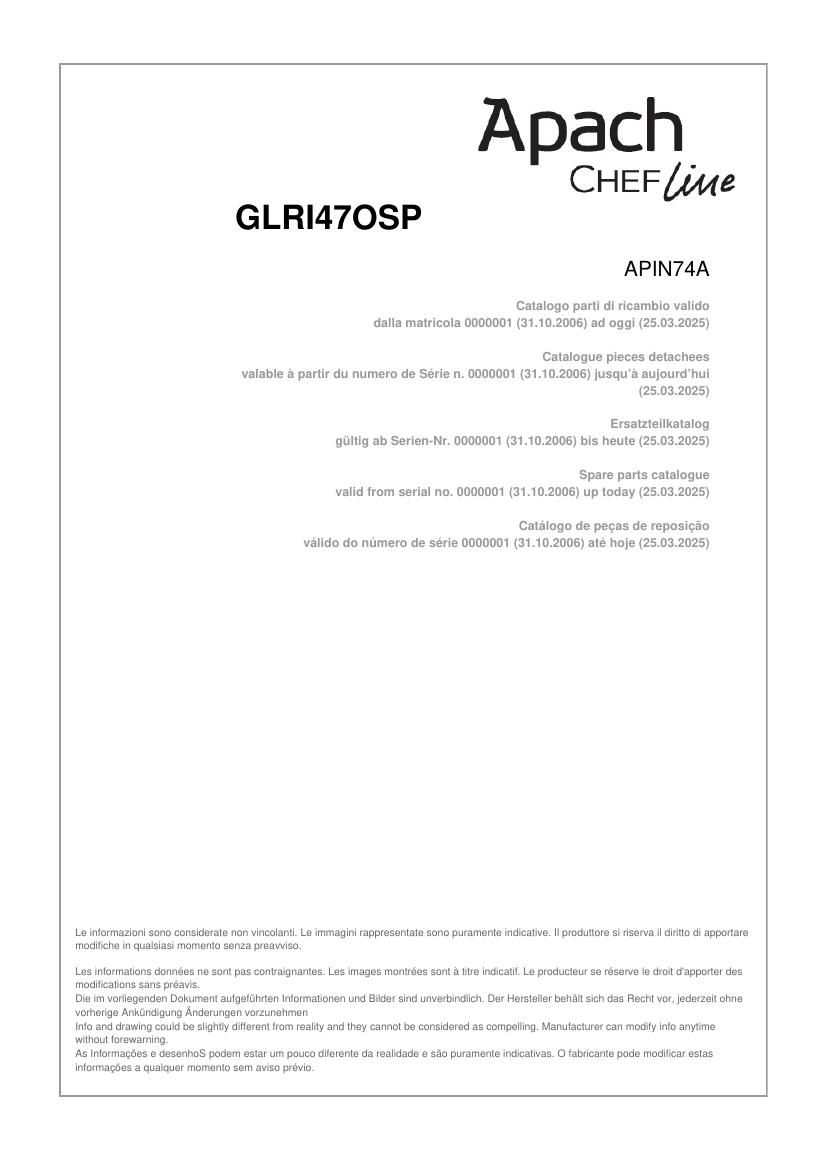 Деталировка Apach Chef Line GLRI47OSP
