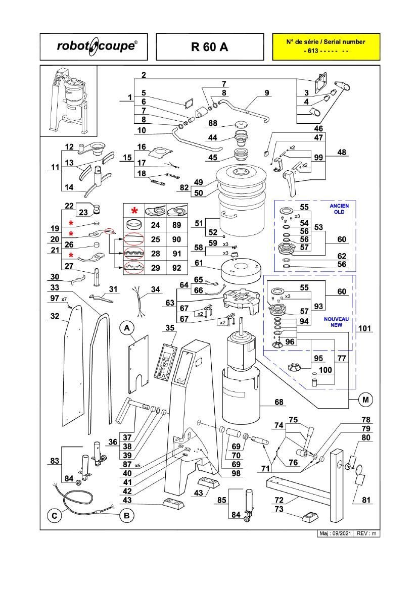 Деталировка Robot Coupe R60A 54331C