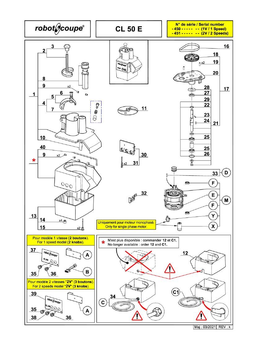 Деталировка Robot Coupe CL50E 24446