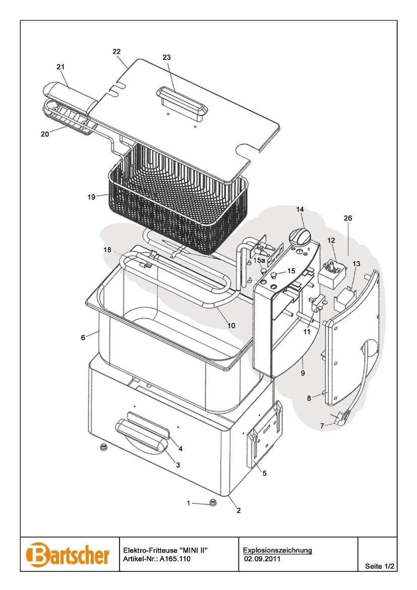 Деталировка Bartscher MINI II A165110