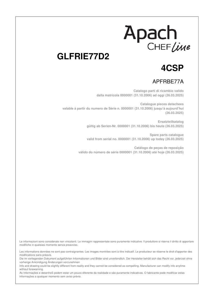 Деталировка Apach Chef Line GLFRIE77D24CSP