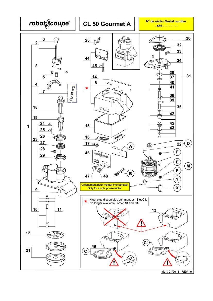 Деталировка Robot Coupe CL50 Gourmet 24459