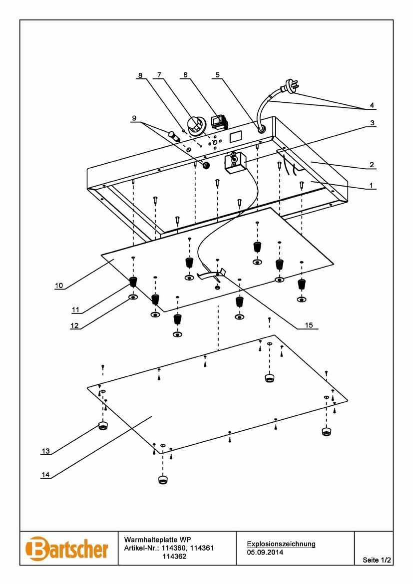 Деталировка Bartscher WP600 114362
