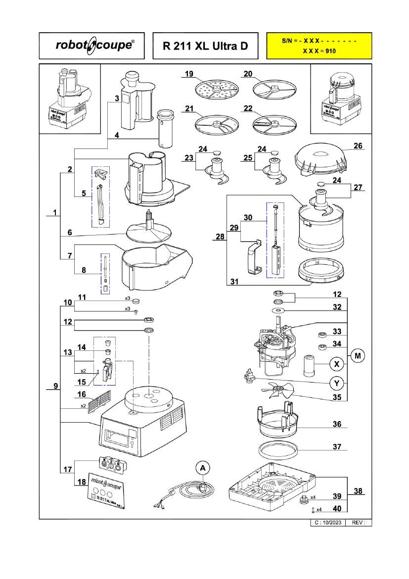 Деталировка Robot Coupe R211 2117D