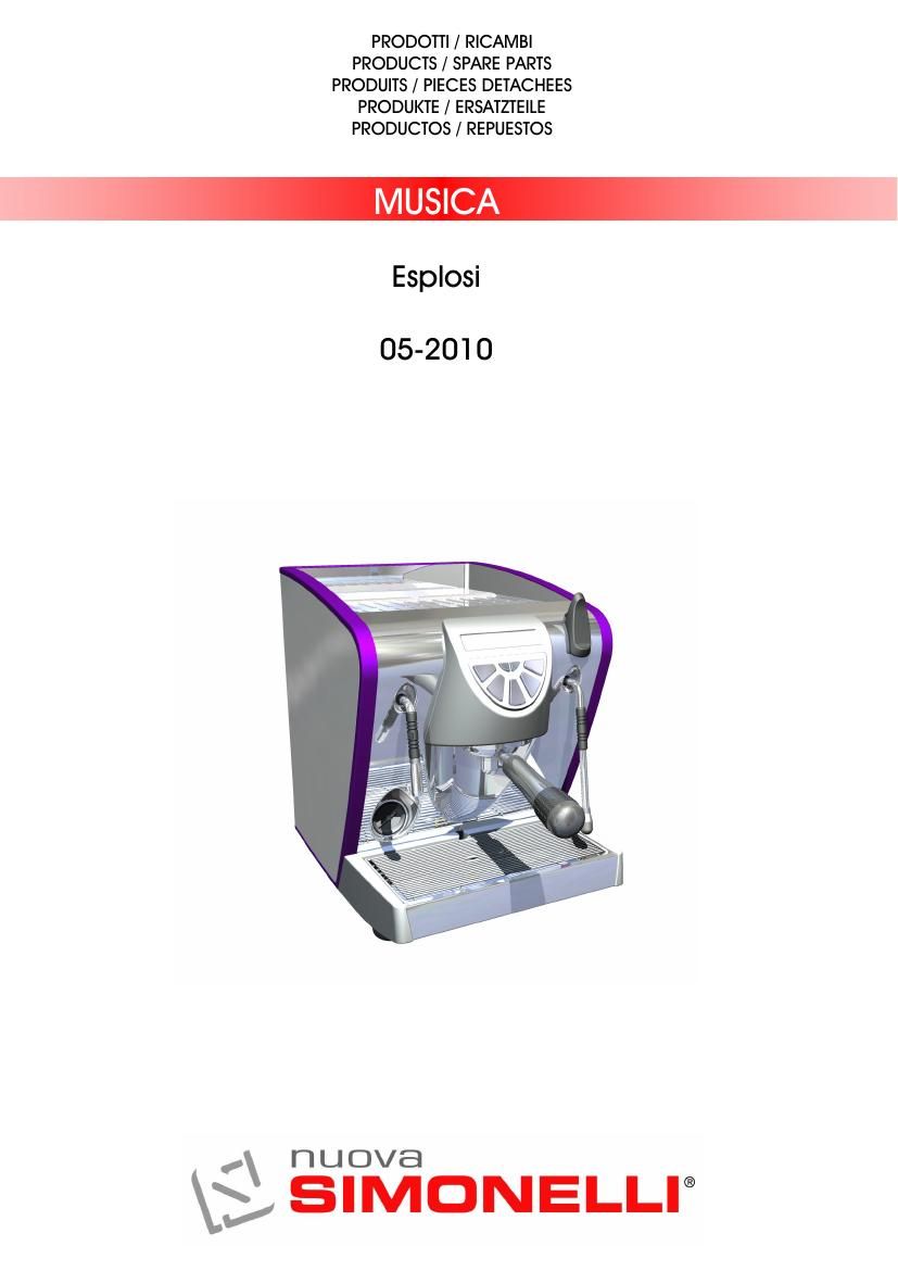 Деталировка Nuova Simonelli Musica (Lux, Standart), ред. до 2010