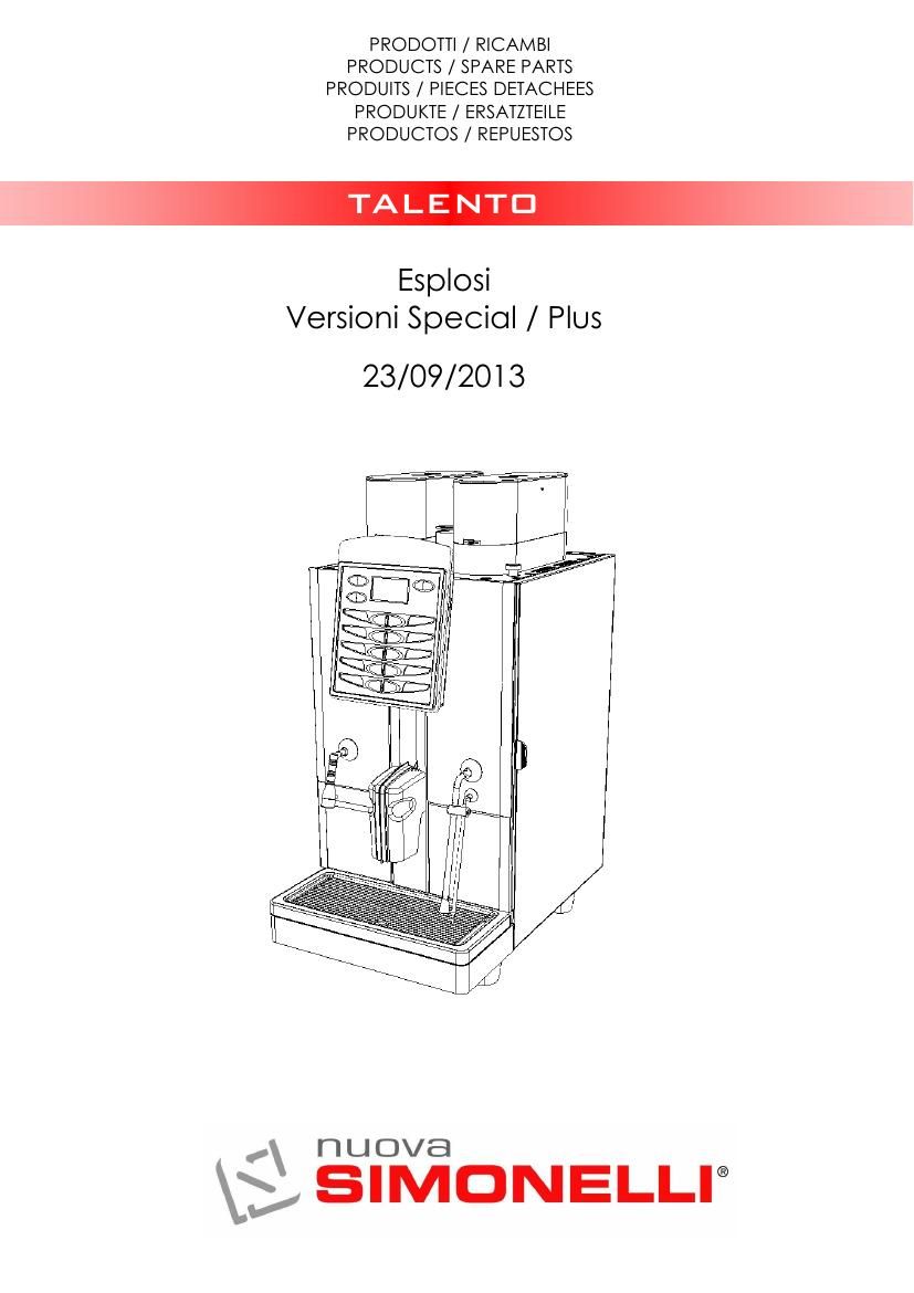 Деталировка Nuova Simonelli Talento (Touch, Plus), ред. 2013