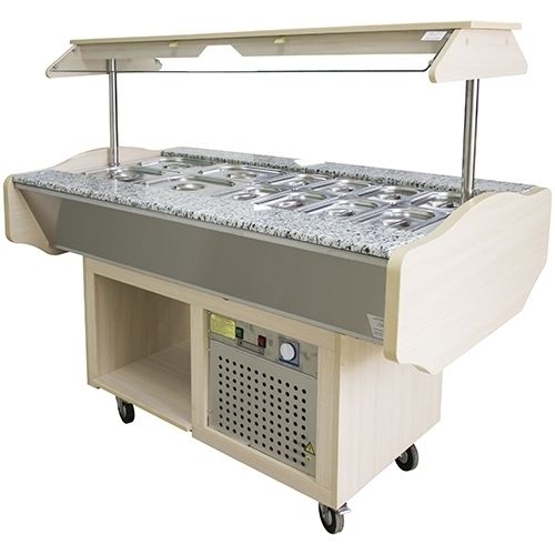 Шведский стол охлаждаемый ПищТех Гранит СОЭП-ШС-Г Молочный дуб