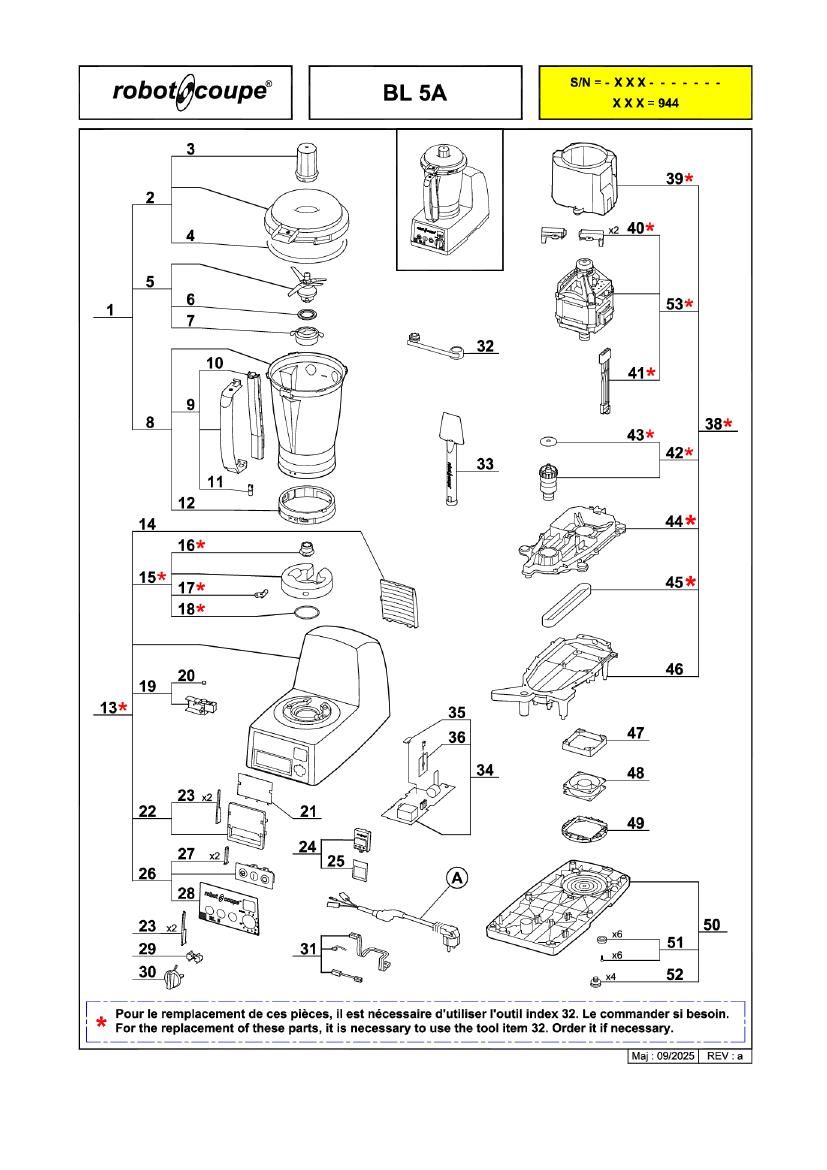 Деталировка Robot Coupe BL5 47000A