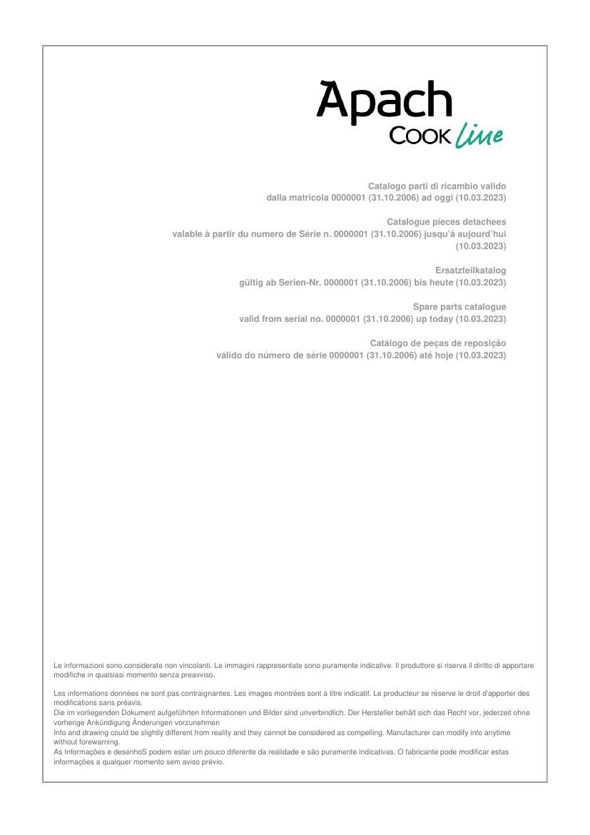 Деталировка Apach Cook Line APTE-77TR/PL
