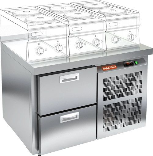 Стол морозильный Hicold GN 2 BR2 BT LT