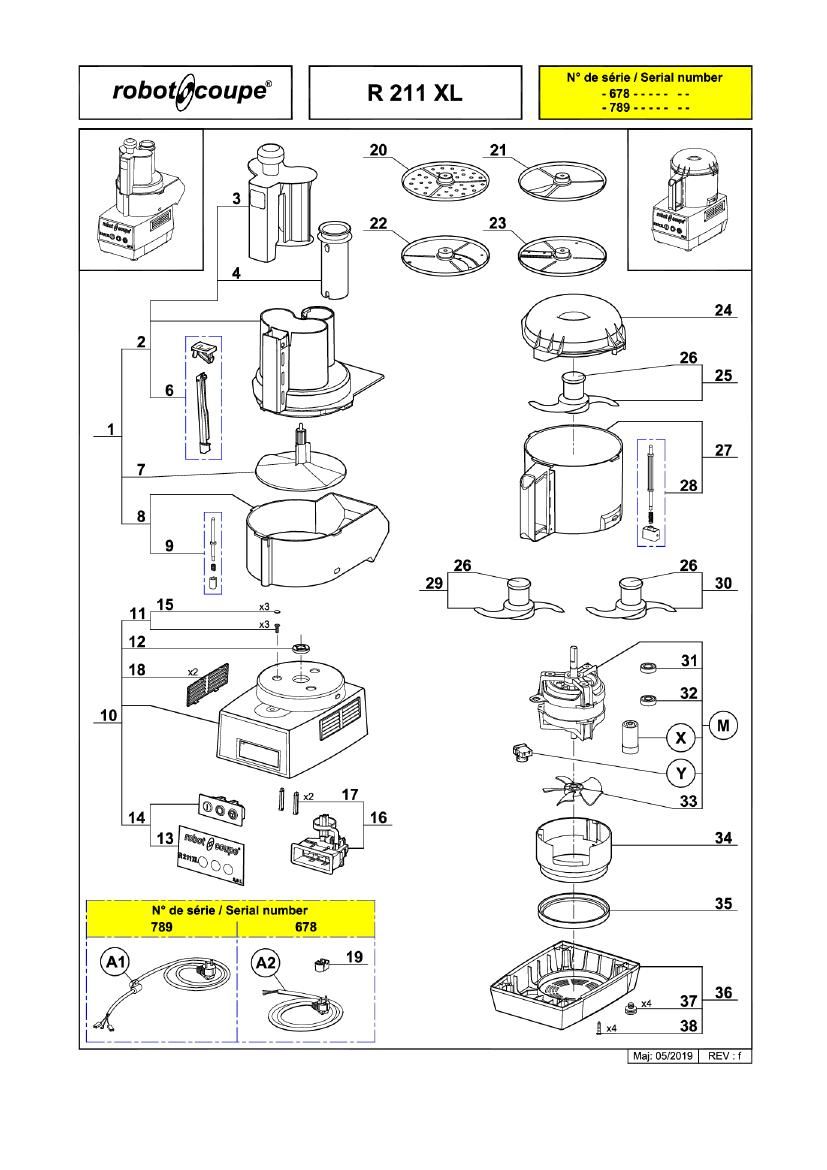 Деталировка Robot Coupe R211XL 2176