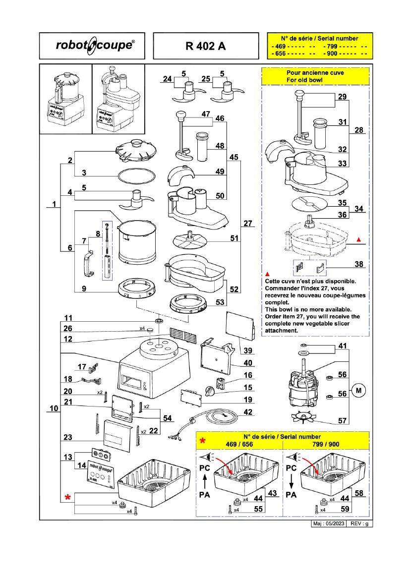 Деталировка Robot Coupe R402A 2433