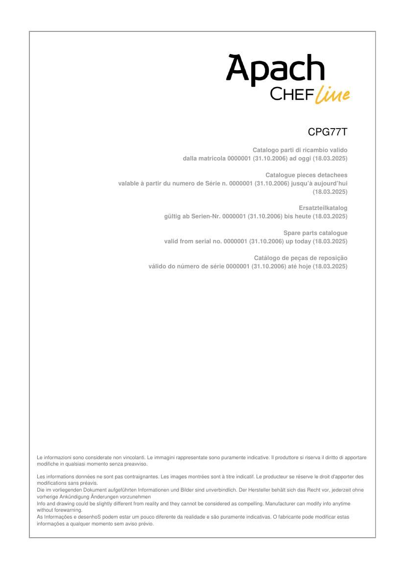 Деталировка Apach Chef Line GLPCG77P