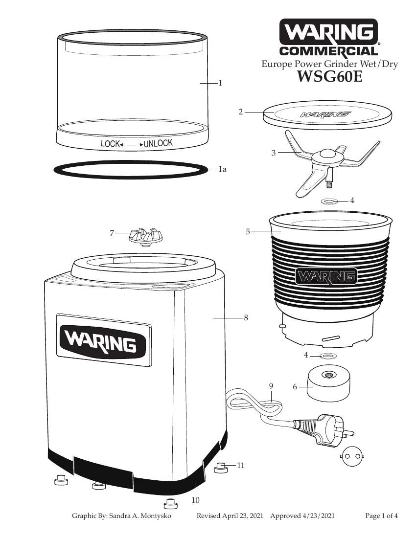 Деталировка Waring WSG60E