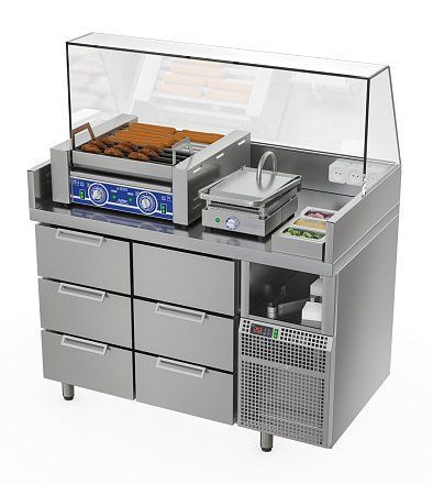 Станция для бургеров и хот-догов Атеси Бавария БХС -1235.700-02-2 (без лайт-бокса)