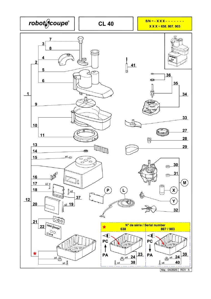Деталировка Robot Coupe CL40 24570