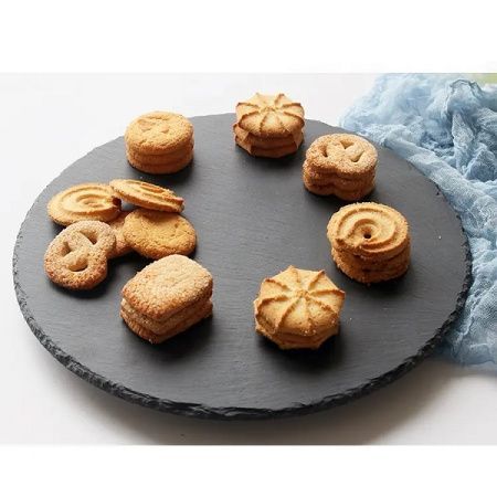 Блюдо для подачи MGprof d=30см h=2,4см вращающееся черное сланец