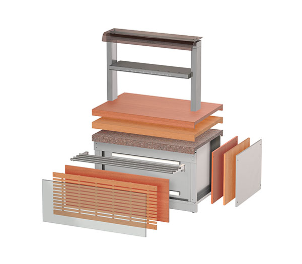 Столешница для НС Регата 1370х900 (дерево) центр. без отв. под полку Атеси