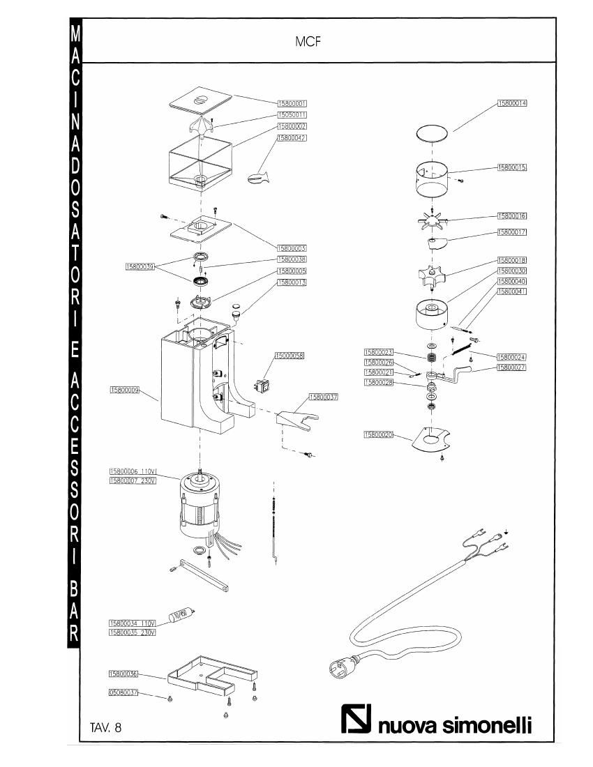 Деталировка Nuova Simonelli MCF (Doser, On Demand)