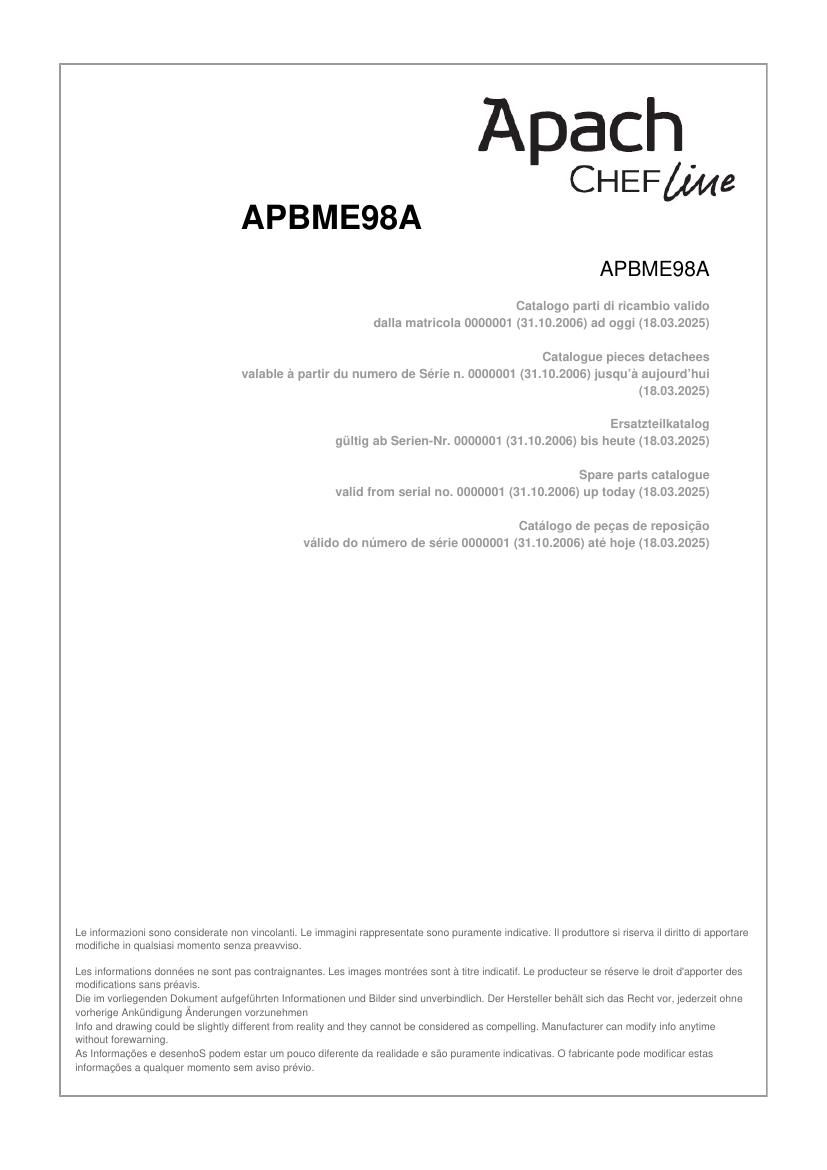 Деталировка Apach Chef Line GLBME89OSP