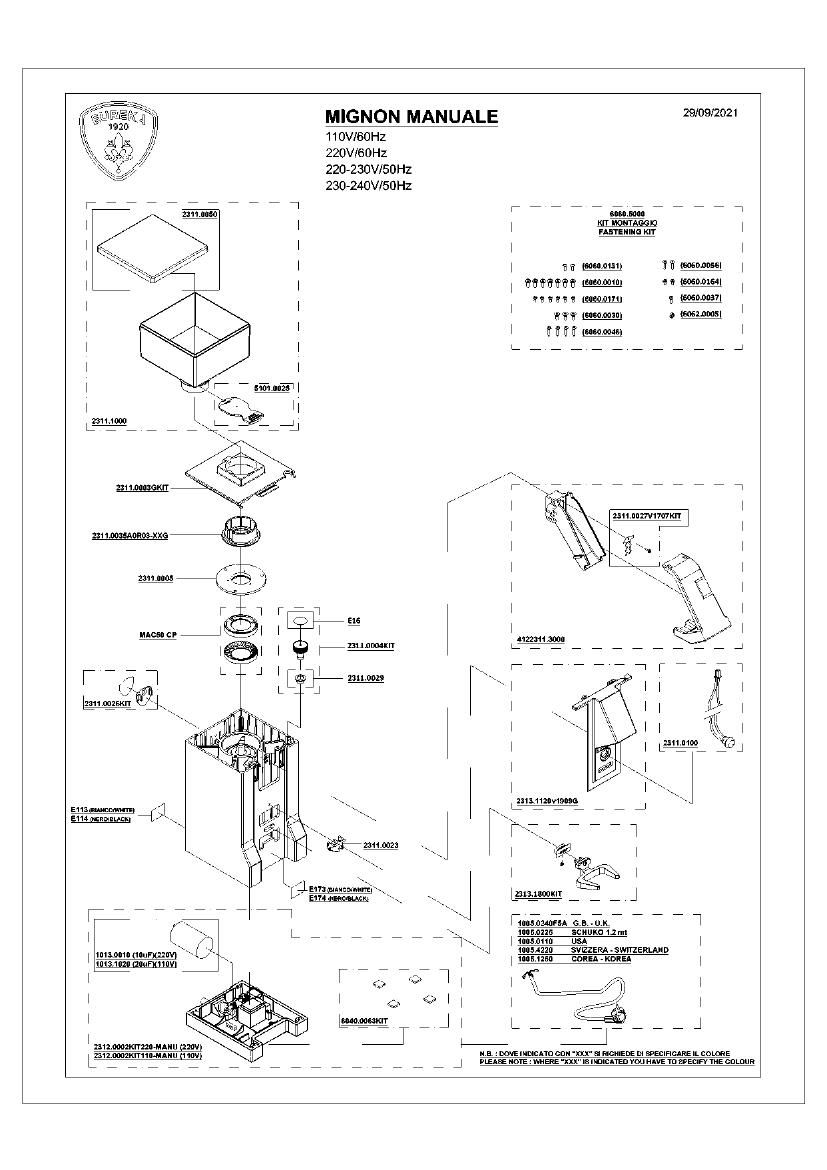 Деталировка Eureka Mignon Manuale 09 (2021)