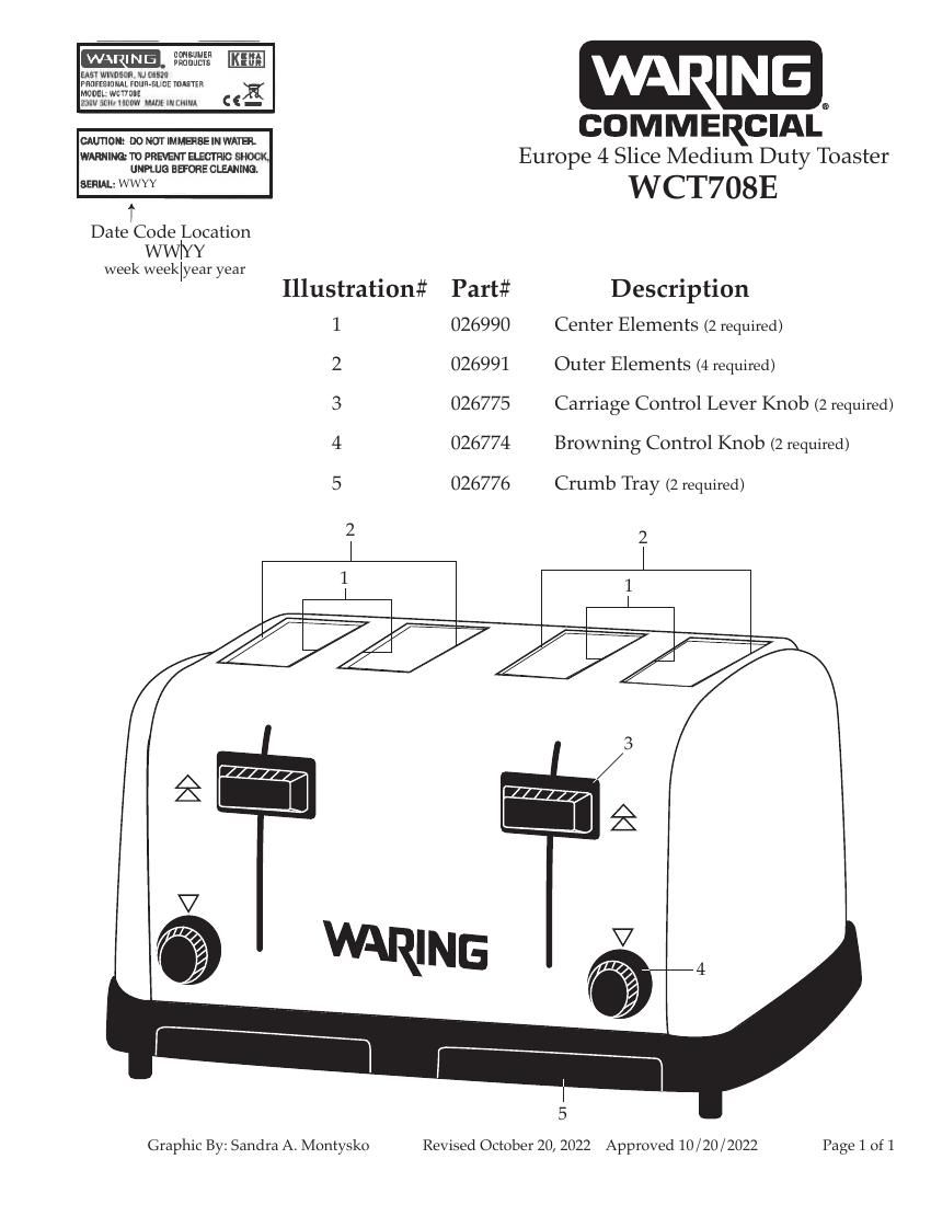 Деталировка Waring WCT708E