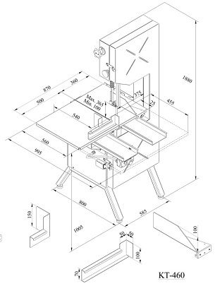Пила для резки мяса KT KT-460