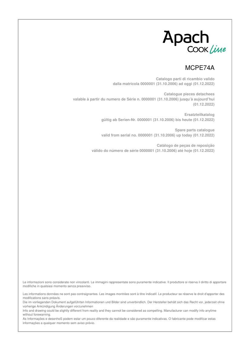 Деталировка Apach Cook Line APPE-47P/PL