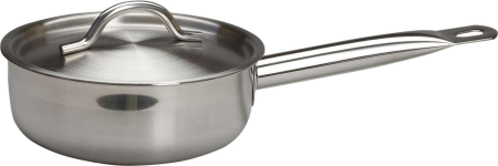 Сотейник с крышкой MGsteel 72322 1,3л нерж. d=15,5см h=8,5см тройное дно (индукция)