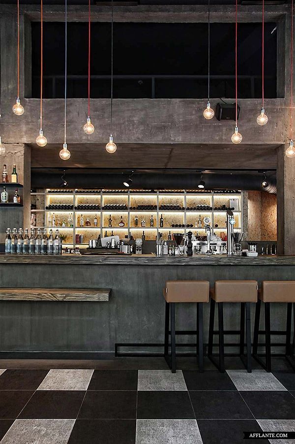 индустриальный интерьер кофейни